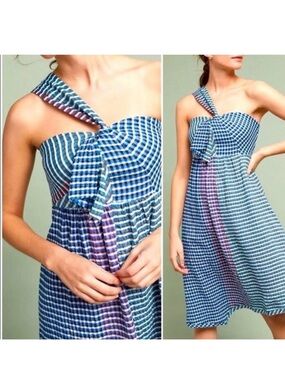Anthropologie Maeve Gingham Midi Dress